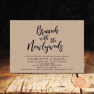 Invitation Brunch avec les jeunes mariés, Mariage Elopement