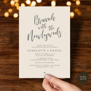 Invitation Brunch avec les jeunes mariés, Mariage Elopement