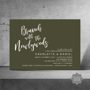 Invitation Brunch avec les jeunes mariés, Mariage Elopement