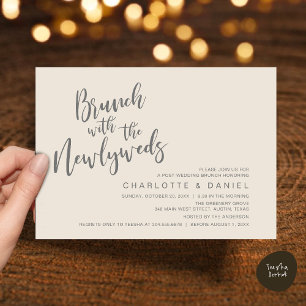 Invitation Brunch avec les jeunes mariés, Mariage Elopement