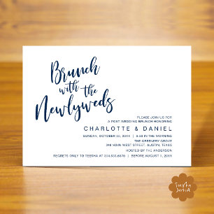 Invitation Brunch avec les jeunes mariés, Mariage Elopement