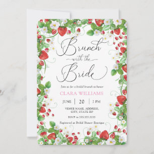 Invitation Brunch Berry Sweet avec Fête des mariées Bride