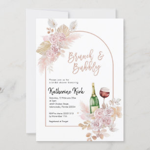 Invitation Brunch bohème et Fête des mariées de bulles