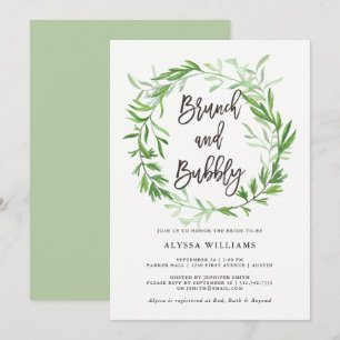Invitation Brunch botanique de guirlande de feuille et
