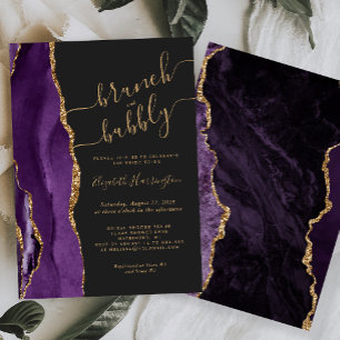 Invitation Brunch & Bubbly Agate Violet Or Foncé 