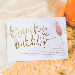 Invitation Brunch & Bubbly Aquarelle Champagne Baby Shower de