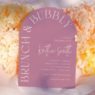 Invitation Brunch & Bubbly Arche florale audacieuse pour une