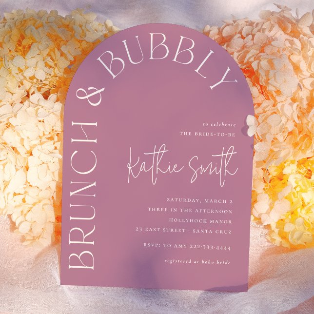 Invitation Brunch & Bubbly Arche florale audacieuse pour une  (Créateur téléchargé)