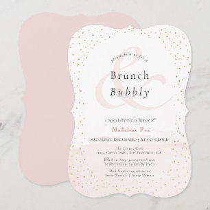 Invitation Brunch & Bubbly Blush Pink x Gold Fête des mariées