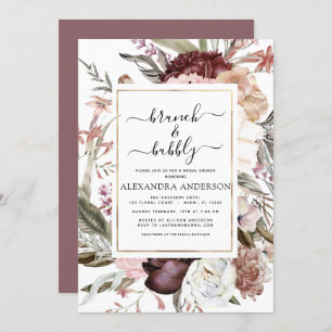 Invitation Brunch & Bubbly Boho Fête des mariées Bourgogne
