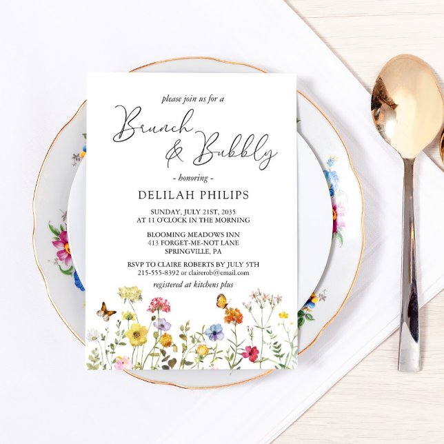 Invitation Brunch & Bubbly Botanique aux Fleurs Sauvages Colo (Créateur téléchargé)