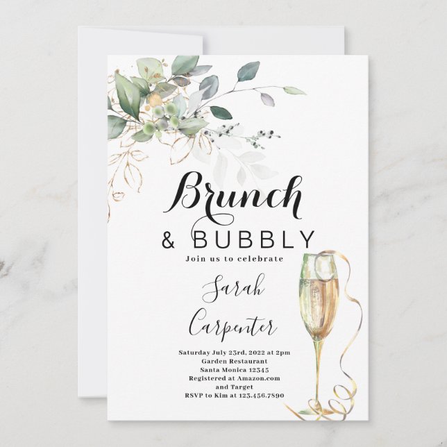 Invitation Brunch & Bubbly Bridal Douche (Devant)