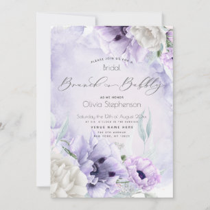 Invitation Brunch Bubbly Fête des mariées aquarelle Lilac Pop