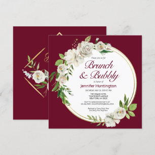Invitation Brunch & Bubbly Fête des mariées Bourgogne Boho
