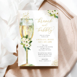 Invitation Brunch & Bubbly Fête des mariées d'or blanc