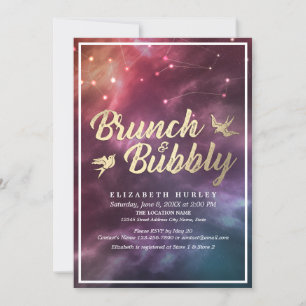 Invitation Brunch Bubbly Fête des mariées Étoiles de nuit Sky