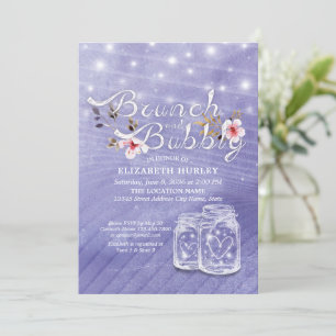 Invitation Brunch Bubbly Fête des mariées Mason Jar String Lu