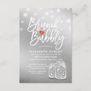 Invitation Brunch Bubbly Fête des mariées Mason Jar String Lu