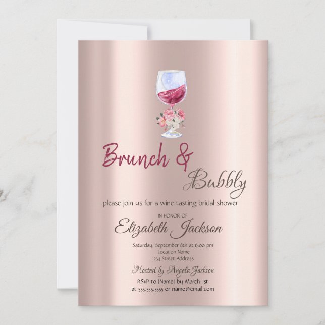 Invitation Brunch & Bubbly Floral Glass Drivers (Devant)