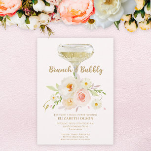 Invitation Brunch & Bubbly Garden Fête des mariées florale