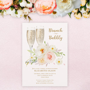 Invitation Brunch & Bubbly Garden Fête des mariées florale