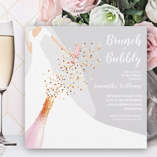 Invitation Brunch Bubbly Gris Fête des mariées