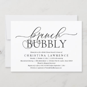 Invitation Brunch Bubbly, Mariée à être, Fête des mariées Inv