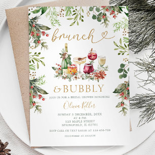 Invitation Brunch & Bubbly Noël Cocktail Fête des mariées