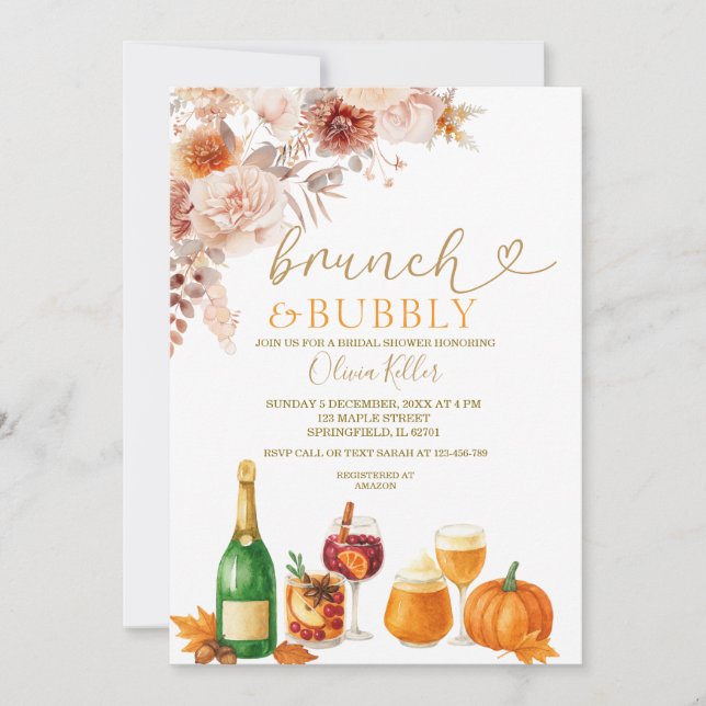 Invitation Brunch & Bubbly Orange Brûlé Enterrement de Vie de (Devant)