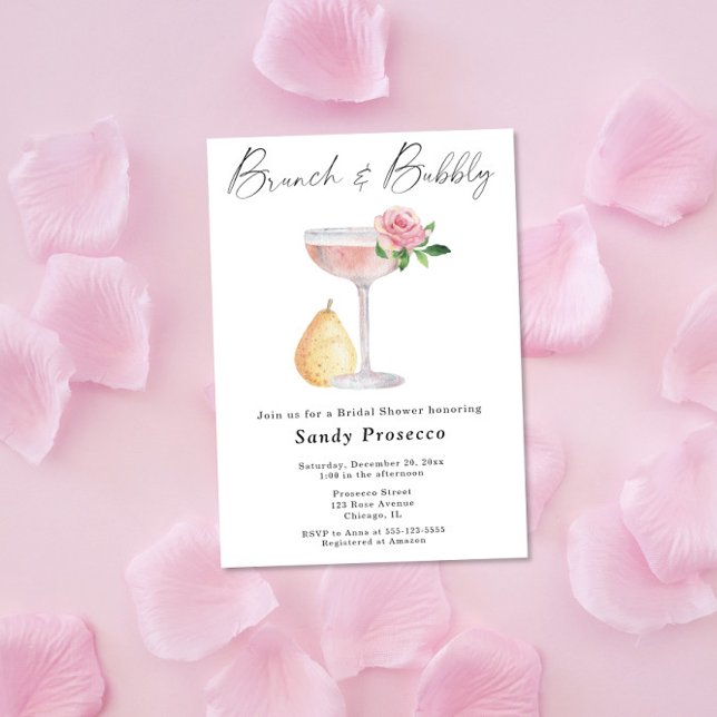Invitation Brunch & Bubbly - Réception de mariage Prosecco (Créateur téléchargé)