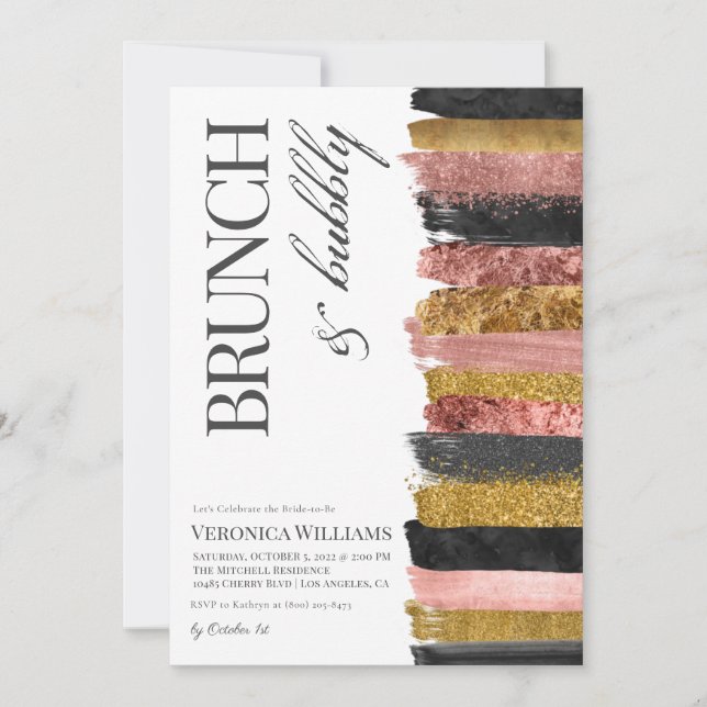Invitation Brunch & Bubbly Rose Gold Brasserie (Devant)