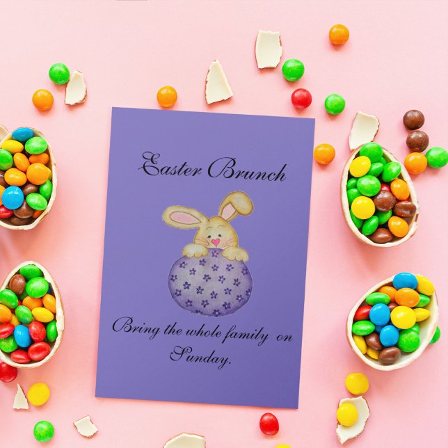 INVITATION BRUNCH BUNNY DE PÂQUES SUR L'INVITATION D'OEUFS (Créateur téléchargé)