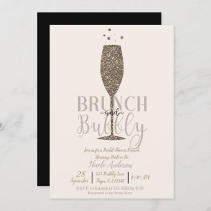 Invitation Brunch Champagne Brunch Bubbly Gold Fête de l'mari