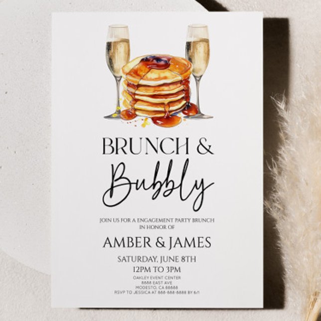 Invitation Brunch Champagne & Bubbly Engagement Party Brunch (Créateur téléchargé)