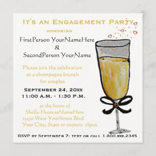 Invitation Brunch Champagne de la fête d'engagement