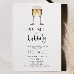Invitation Brunch Champagne et Brunch Bubbly Anniversaire