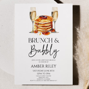 Invitation Brunch Champagne et Brunch Bubbly Anniversaire