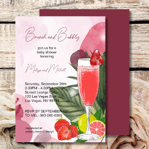 Invitation Brunch Citrus Purple Et Baby shower Bubbly