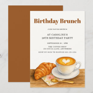 Invitation Brunch d'anniversaire 29 ans autour d'un café et d