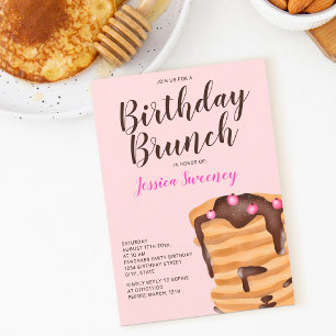 Invitation Brunch d'anniversaire au crêpe moderne illustratio