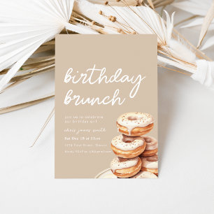 Invitation Brunch d'anniversaire avec pile de beignets