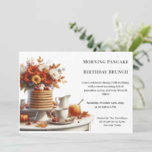 Invitation Brunch d'anniversaire du matin du crêpe   Week-end