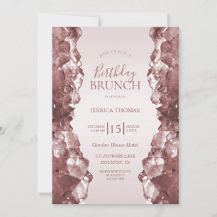 Invitation Brunch d'anniversaire en Quartz Rose