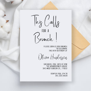 Invitation Brunch d'anniversaire moderne Simple Minimal Brunc