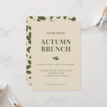 Brunch d'automne | Feuilles tombantes vert olive