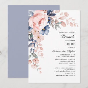 Invitation Brunch de baby shower avec calligraphie florale aq