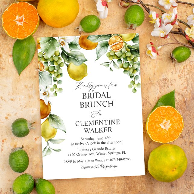 Invitation Brunch de Baby Shower Citronné  (Créateur téléchargé)