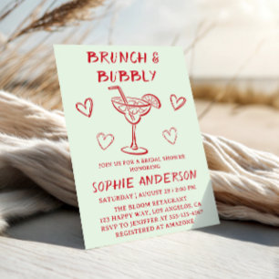 Invitation Brunch de Cocktails Modernes et Bulles pour une Ba