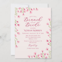 Brunch de douche de mariée aux fleurs sauvages ros
