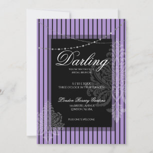 Invitation Brunch de douche nuptiale avec la mariée violet no